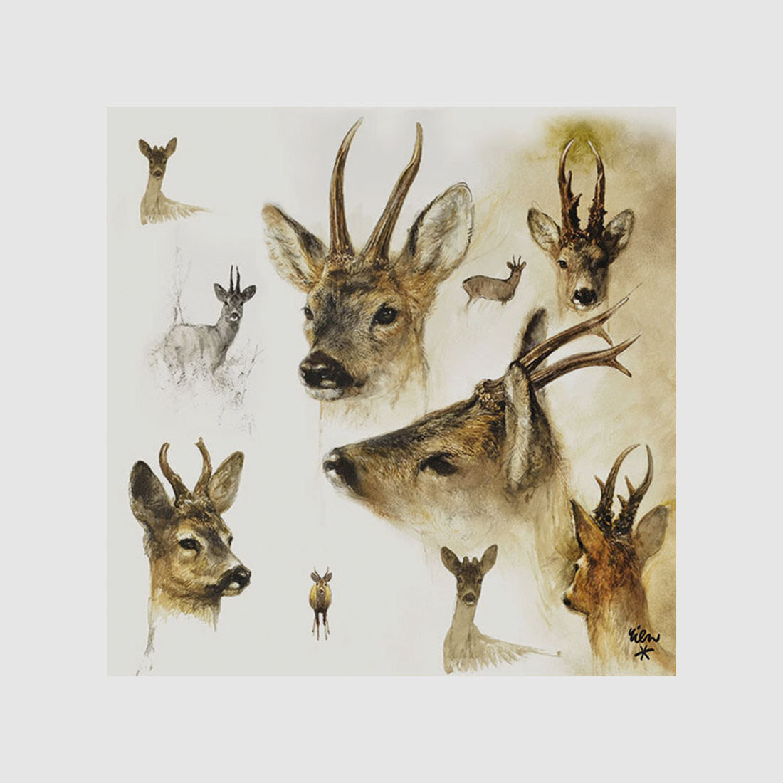 Hunting napkins roe deer