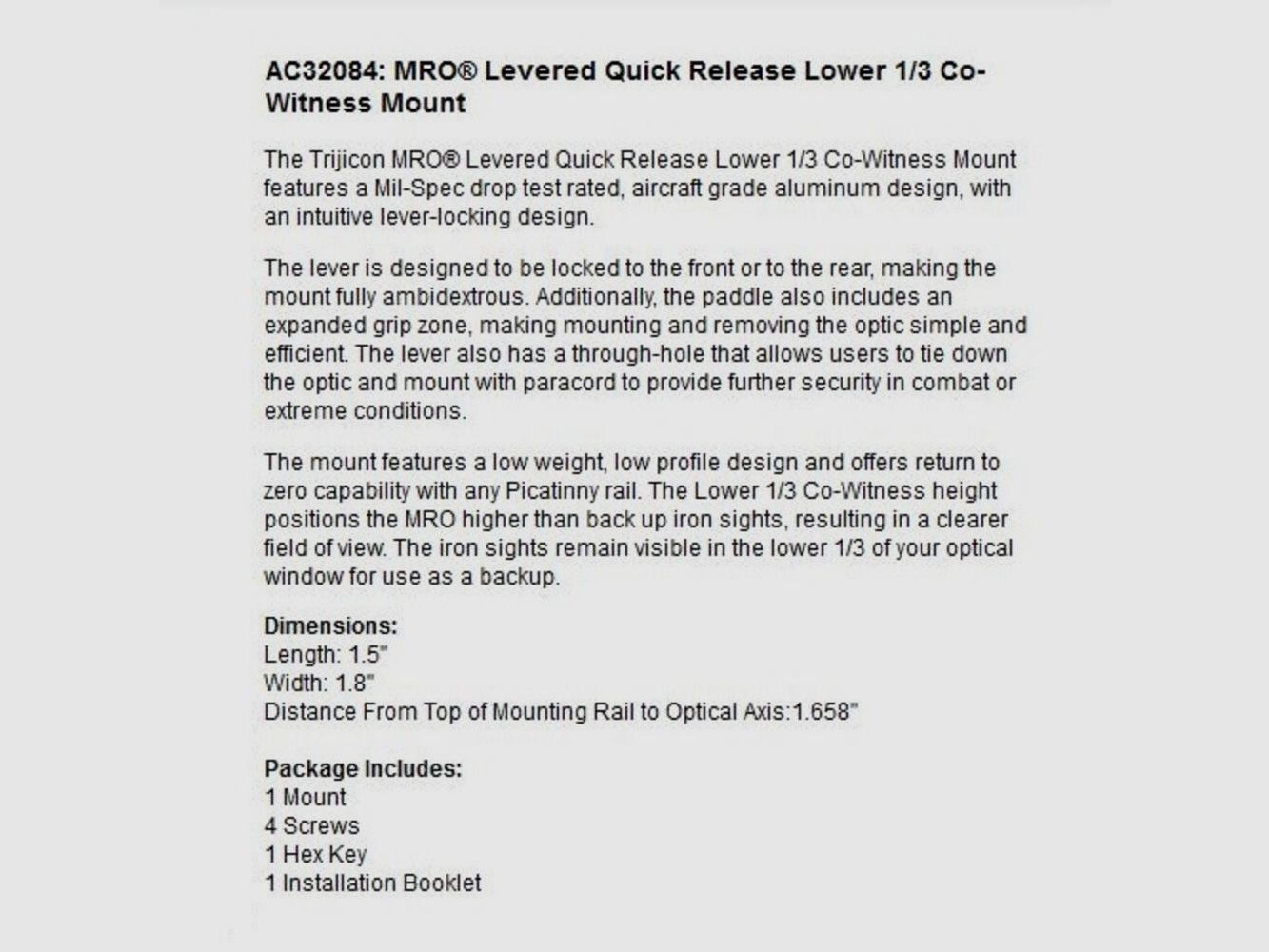 Trijicon MRO Schnellspannmontage 1/3