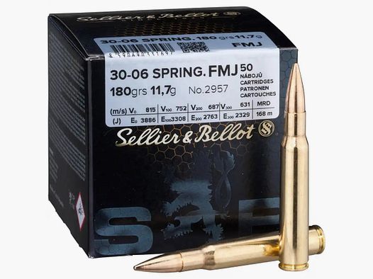 S&B nabój myśliwski kal. .30-06 pełnopłaszczowy 11,7g/180grs.