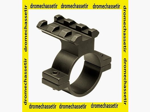 tactical ring for riflescope diameter 25.4mm, with Picatinny rail for lamp and laser, black