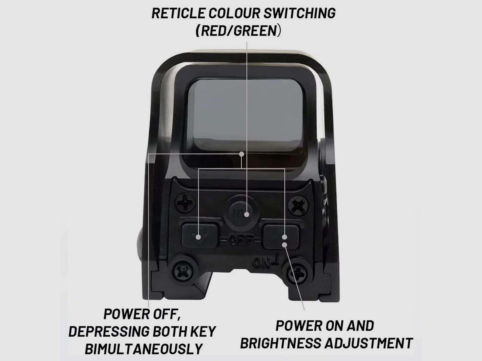 Red-green holographic sight (red/green dot sight), new (original packaging)