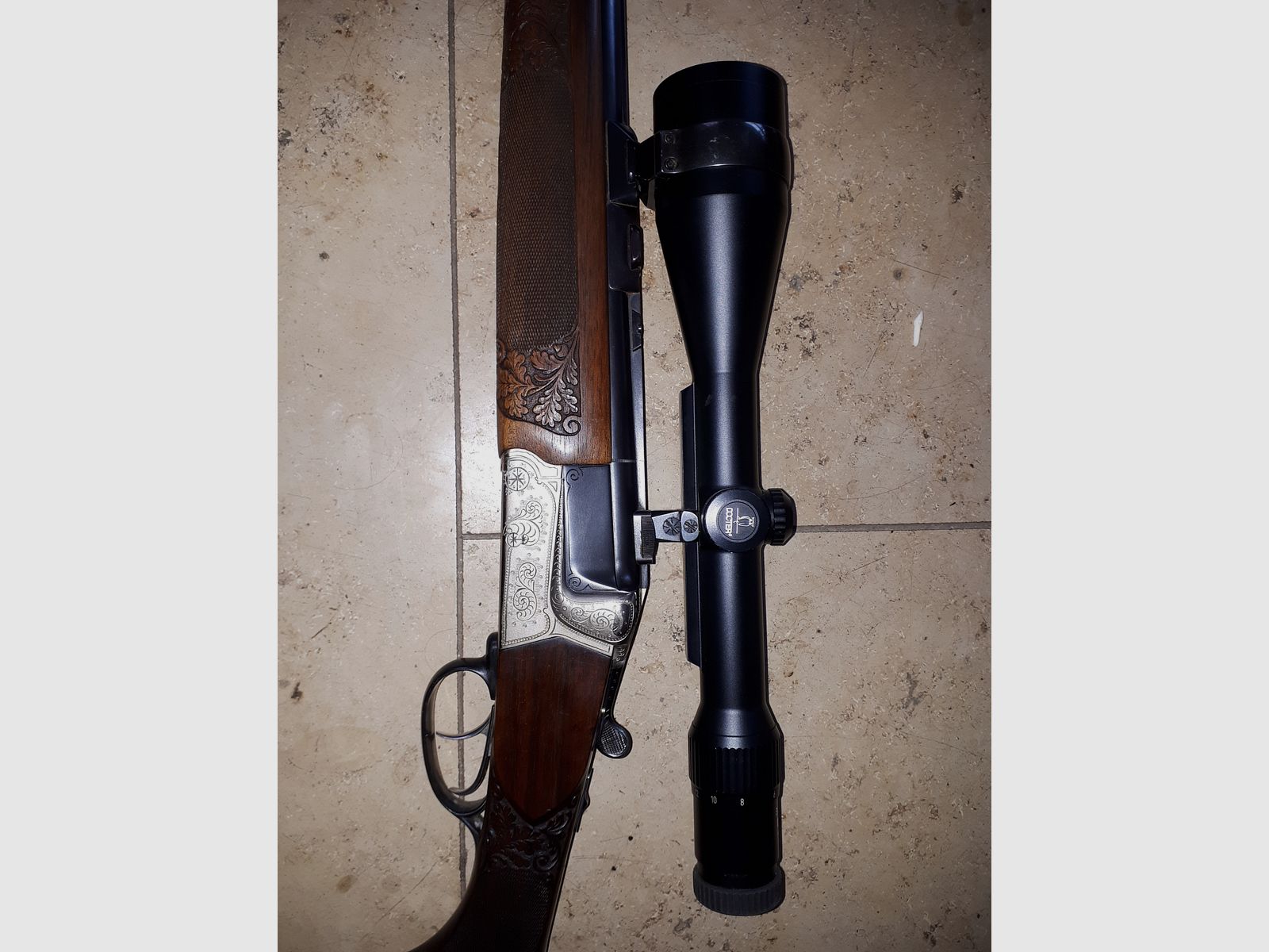 Fusil à deux coups Krieghoff Teck avec lunette.