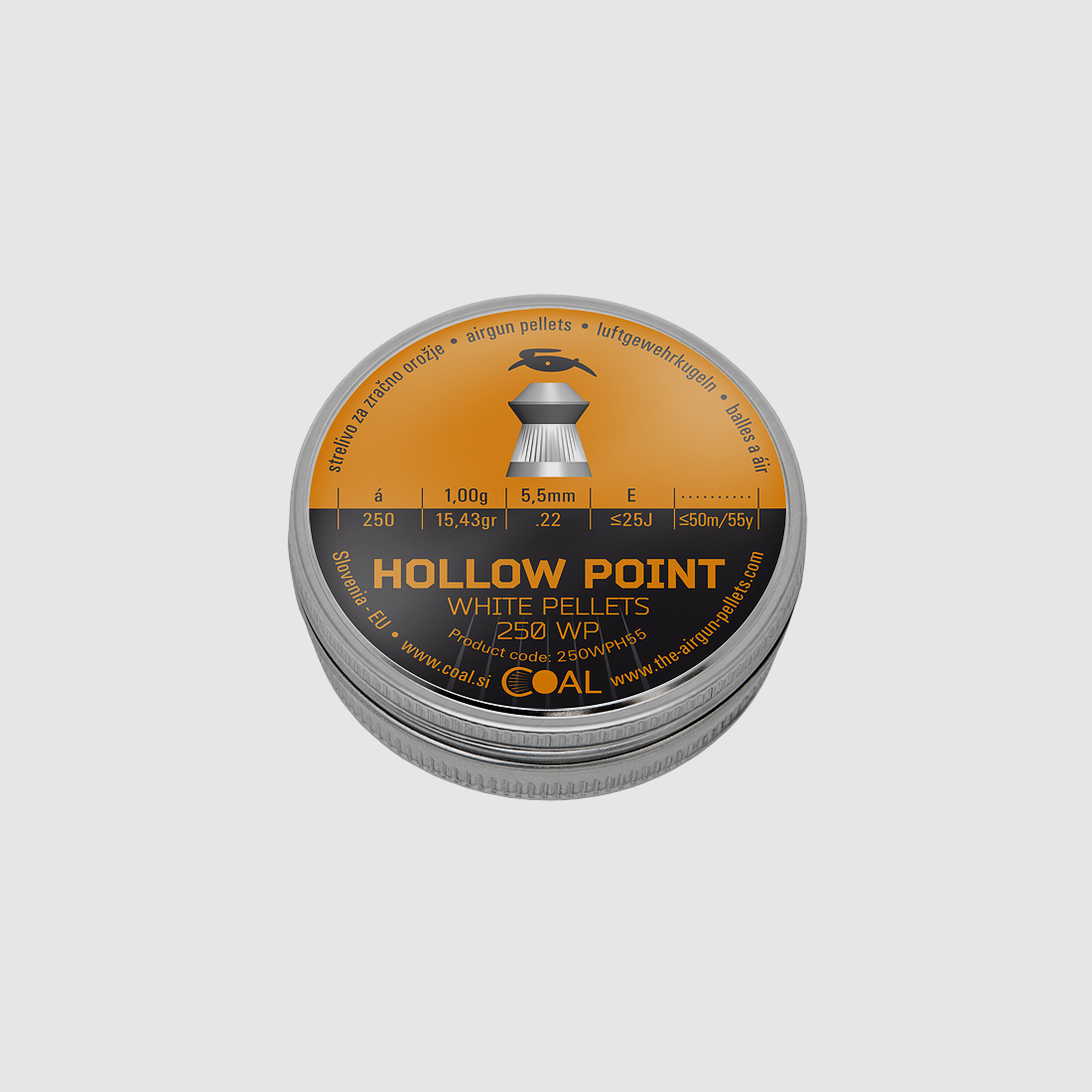 Coal Hollow Point White Pellets Hohlspitz Diabolos geriffelter Schaft Kal. 5,5 mm/.22 250Stk.