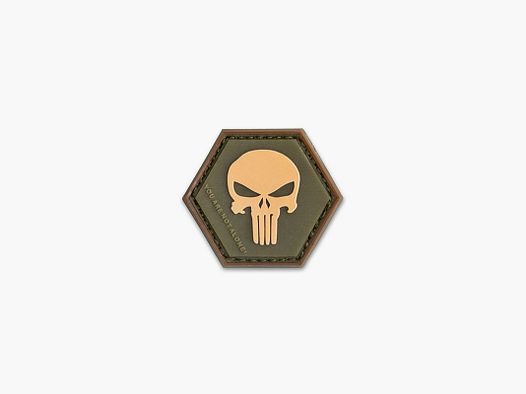 OPENLAND TACTICAL NERG – PATCH AUS GUMMI HEXAGON SKULL PUNISHER | OD GRÜN