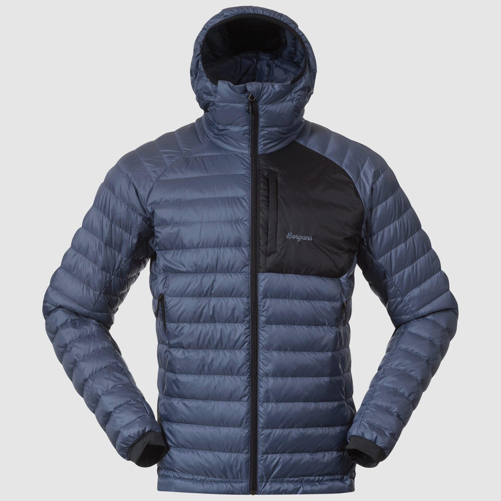 Bergans Vaagaa Light Down Jacket Hood Men Granite Blue/Black L