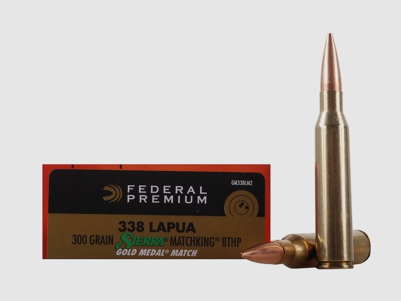 Federal Premium Gold Medal Sierra MatchKing .338 Lapua Mag. 300GR BTHP 20 Patronen