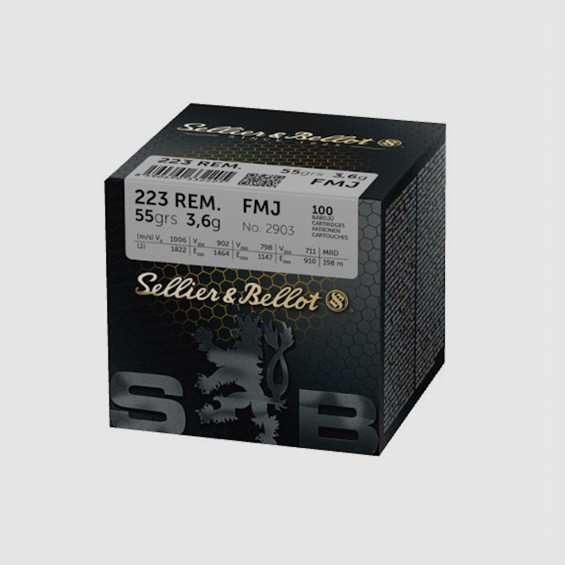 .223 Rem. Sellier & Bellot FMJ 55grs. / 3.6g, Bild 1 von 2