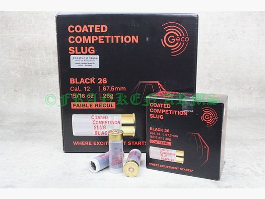 GECO Coated Competition Slug Black 12/67,5 26g 100 pièces prix de gros