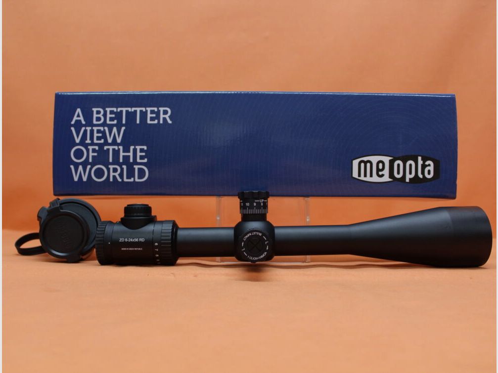 Meopta Meopta ZD lunette de tir 6-24x56 RD MOA MilDot2 réticule lumineux (2.BE) 1/4MOA Click, tube central de 30mm