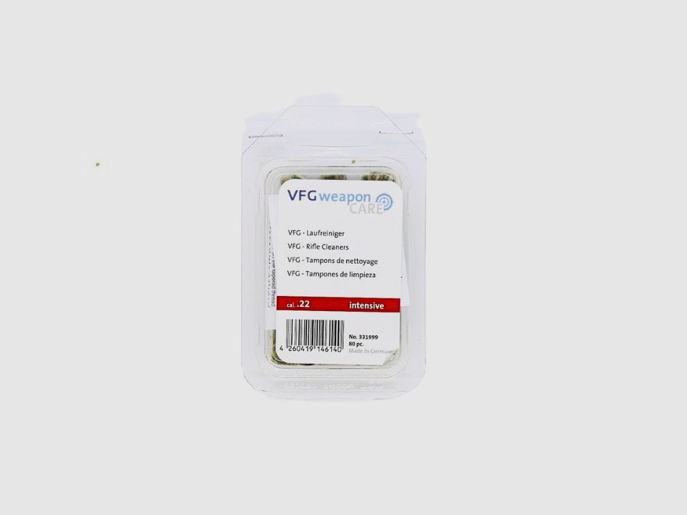 VFG Barrel Cleaner Intensive / 80 pcs .22 Cleaning Accessories for Weapons