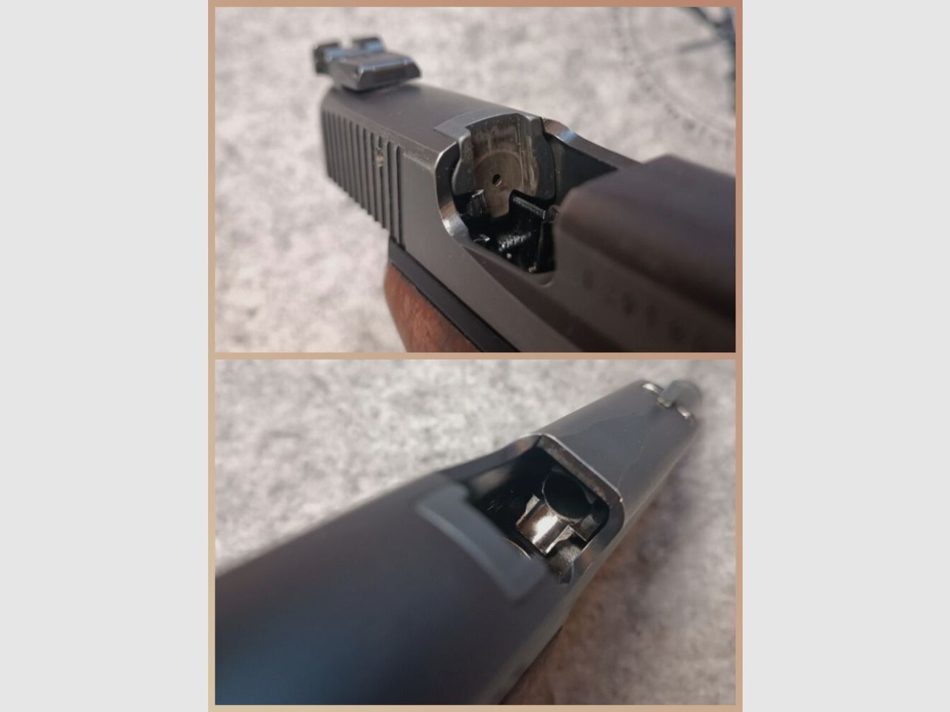 Sig Sauer P228 z celownikami LPA i drewnianymi uchwytami Nill