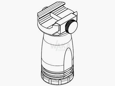 B&T Unigrip corto in plastica, colore nero con montaggio fisso