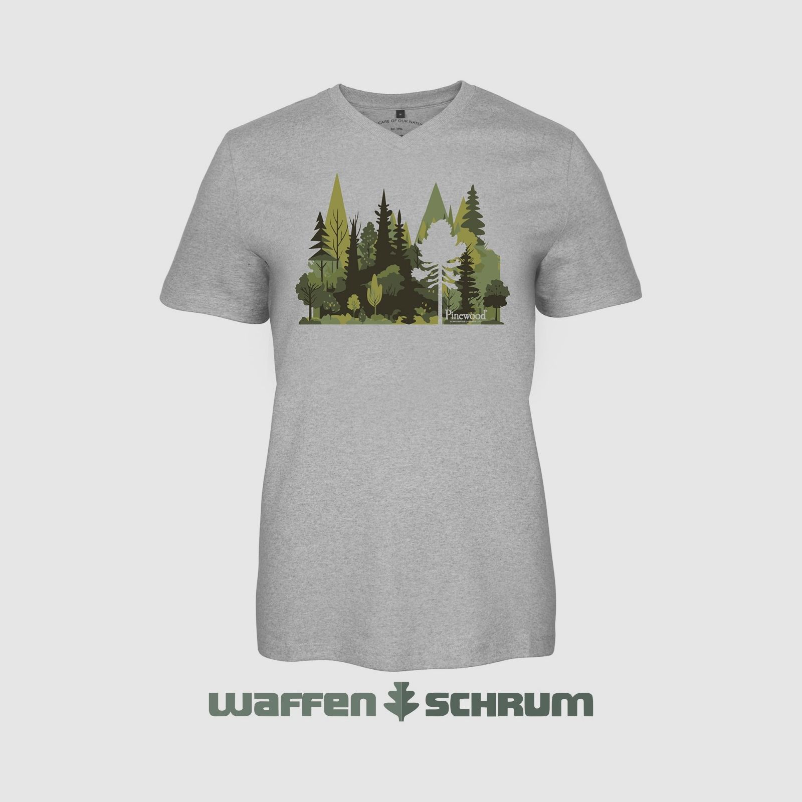 Pinewood T-Shirt Finnveden Recycled Light Grey, Mel Forest