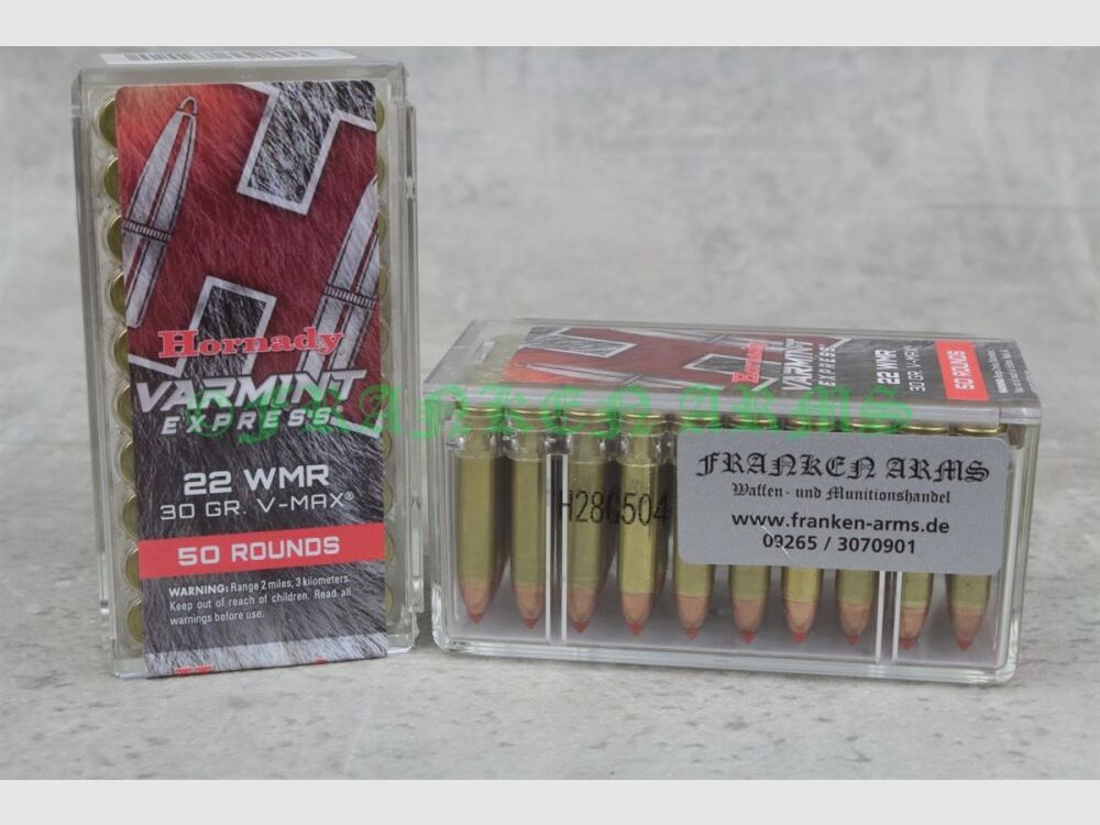 Hornady .22 WMR V-Max 30gr. 1,9g 50 pezzi prezzo a scalare