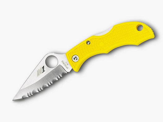 Spyderco Ladybug 3 H-1 VG-10 – Yellow mit Wellenschliff