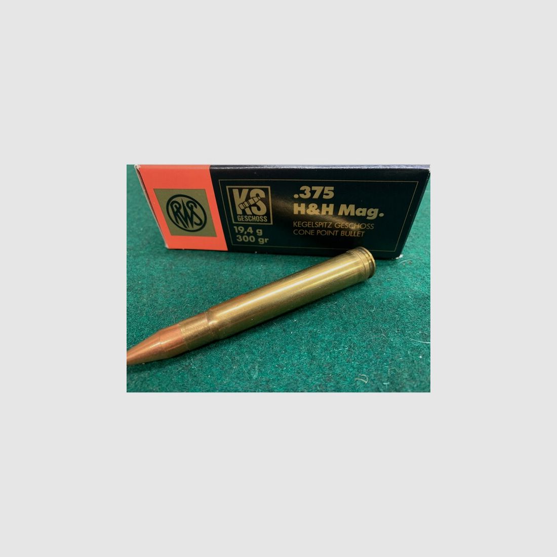 Munition: 160 Patronen RWS Kal. .375H&H Magnum Kegelspitz 19,4 g