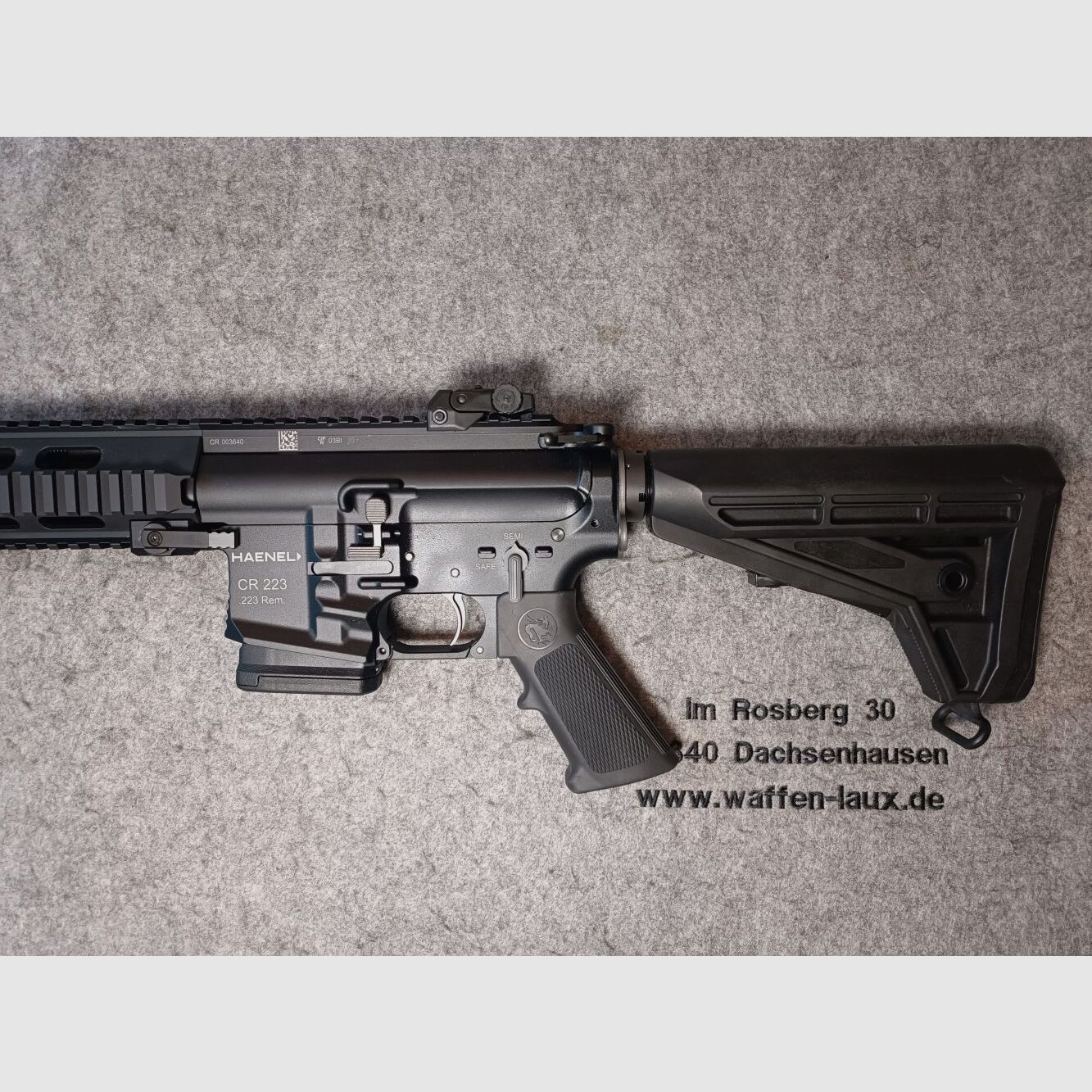 C.G. Haenel CR223 negro con 16,75" con culata Oberland Arms
