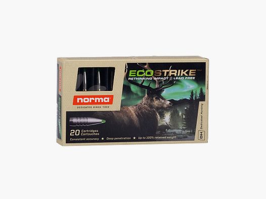 Norma 6,5 Creedmoor Ecostrike 7,8g/120gr Cartouches de Fusil Sans Plomb