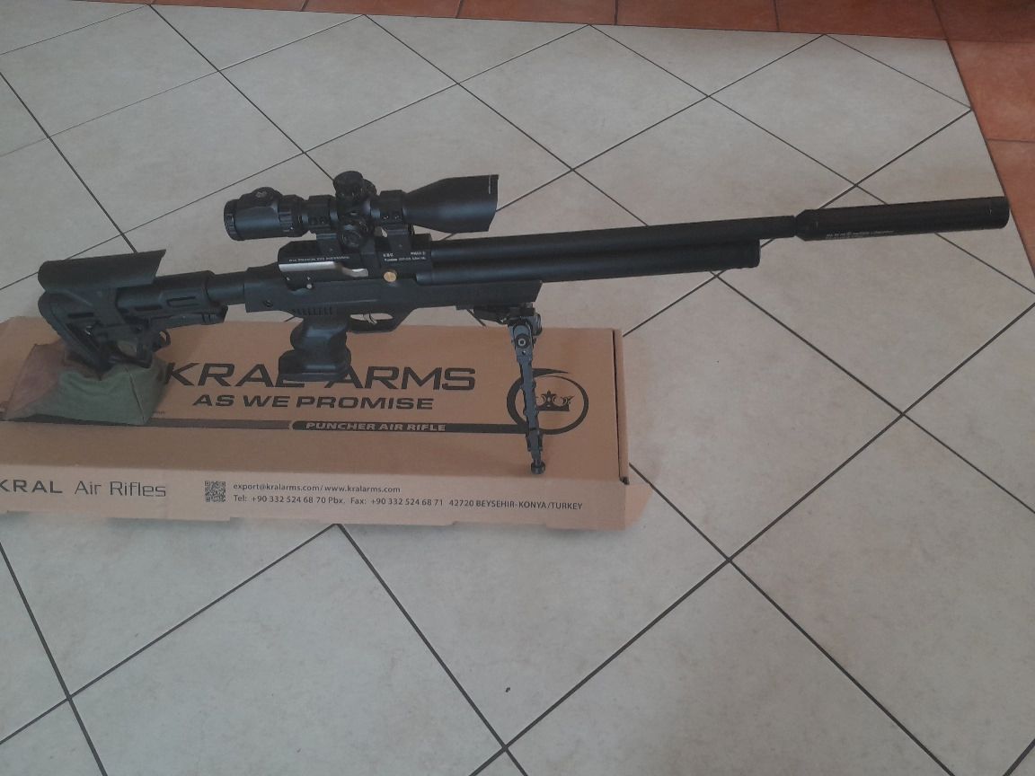 Compressed air PCP air rifle rifle AR15 Kral Arms Puncher NP03 5.5mm / Huma Air regulator / trigger / barrel / revised with power 7.5J-30J and precision!!