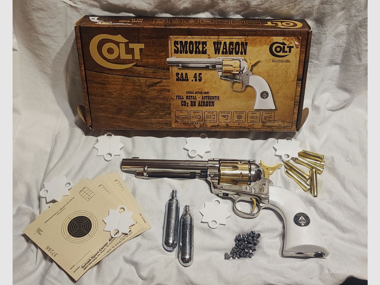 Colt SAA Smoke Wagon Peacemaker CO2 Luftpistole/Revolver Set