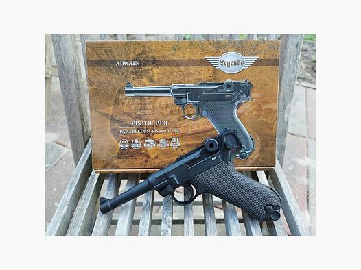 P08 - 4,5 mm Stahl BB Co2-Pistole in Metallausführung mit Blowback