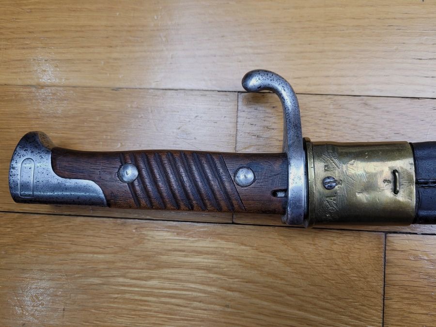 Very rare German bayonet model 71/98 – Blade Prussia W 68 – "Clauberg + Chevalier in armor" – TBE, image 3 of 16