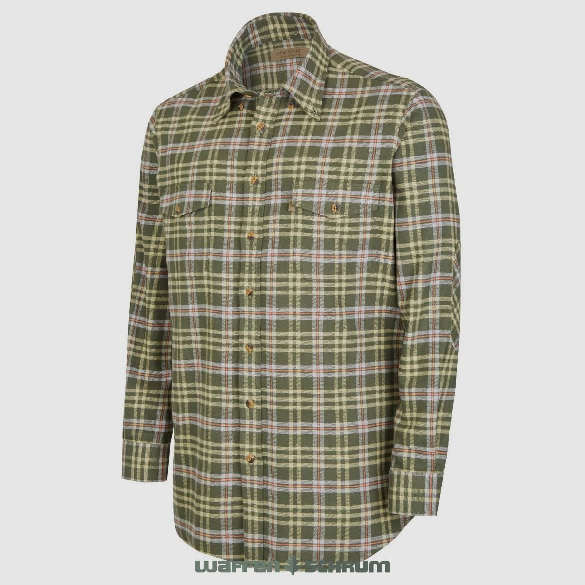 Böcker Hemd Flanell Comfort Fit Oliv kariert