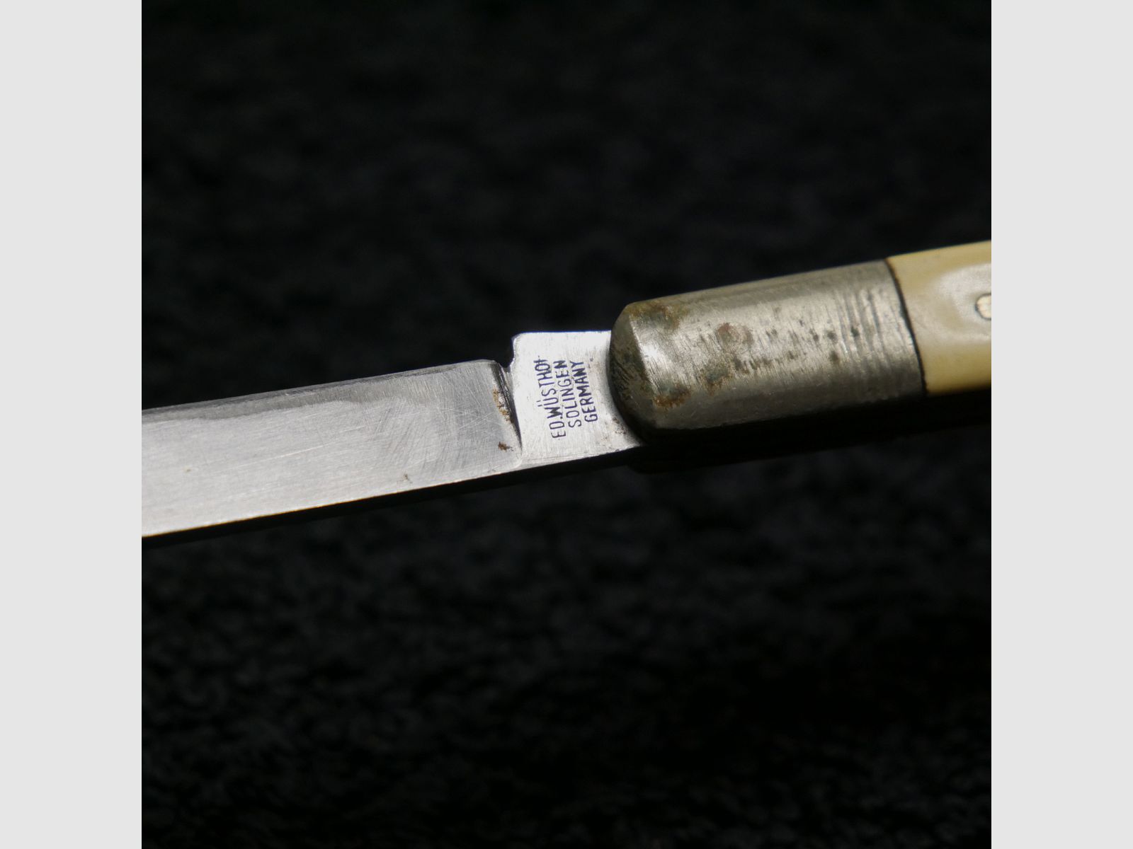 Klappmesser ED. Wüsthof Solingen Dreizack Wurstprobiermesser Rostfrei vintage