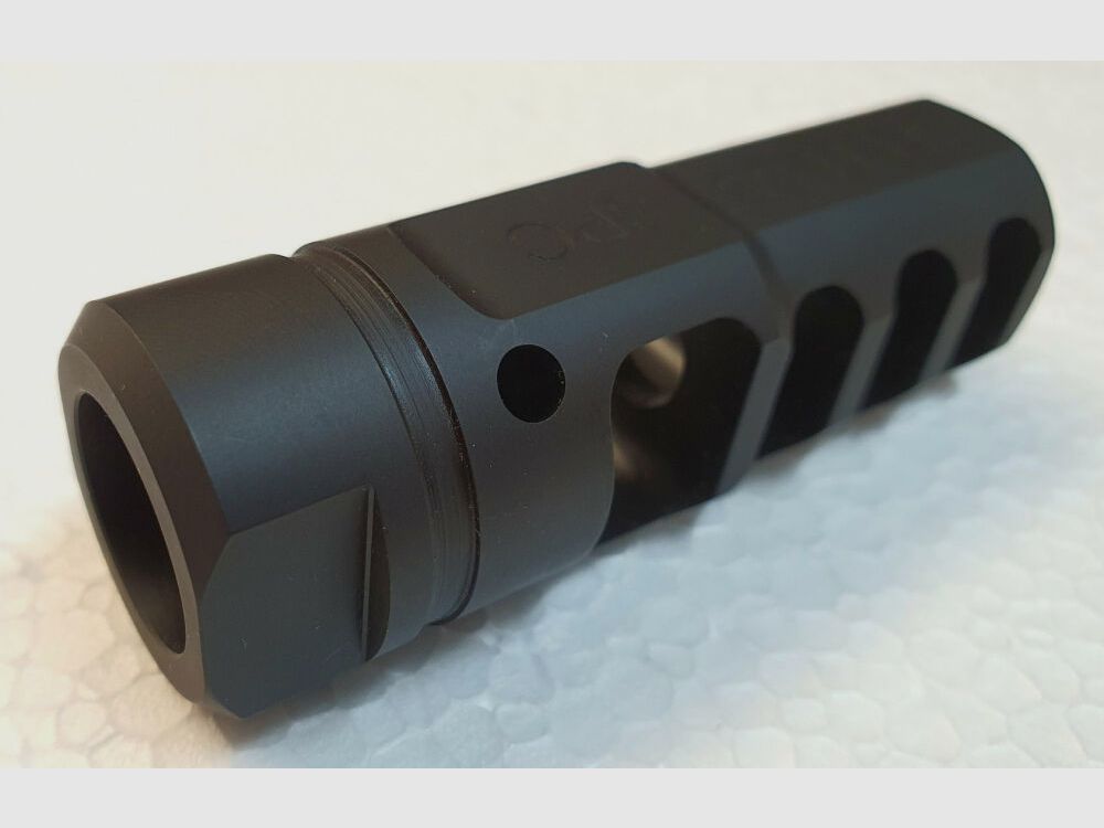 Glarner Weapons Manufacturing + Trading House AG Switzerland SPC RECLESS compensator for 9mm Luger M15X1 right barrels, Swiss Pistol Carbine, Switzerland