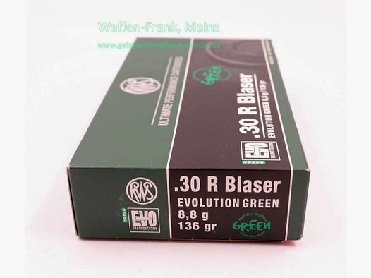 RWS (WZd.Fa.Rottweil) cartuchos de rifle .30R Blaser Evo Green