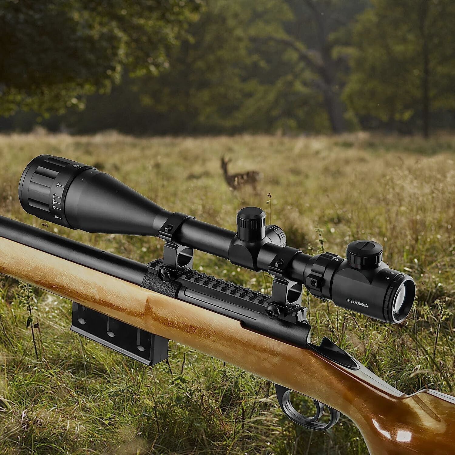 6-24x50 Zielfernrohr,6 - 24 fach Vergrößerung,50 mm, 11mm Montagen, Jagd, Ziel