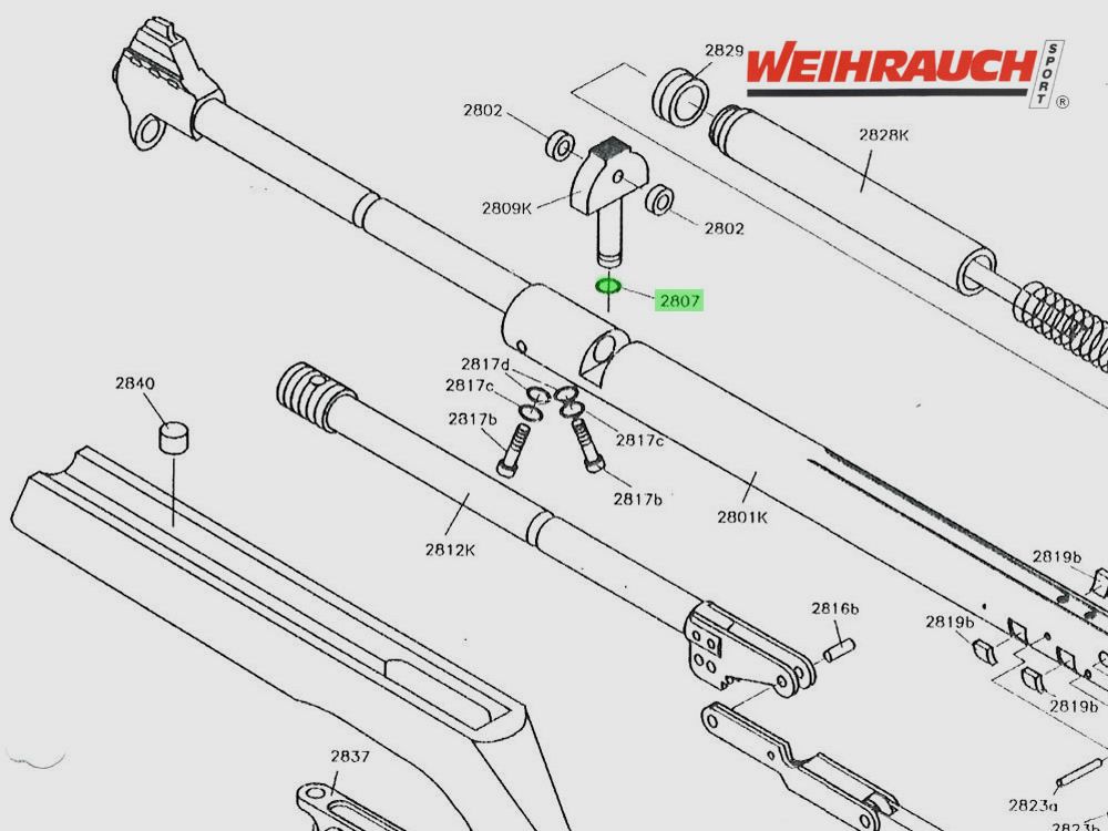 O-Ring fĂĽr Ladetor fĂĽr Starrlauf Luftgewehr Weihrauch HW 57, Ersatzteil
