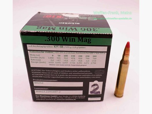 Sax Munition Büchsenpatronen .300WinMag
