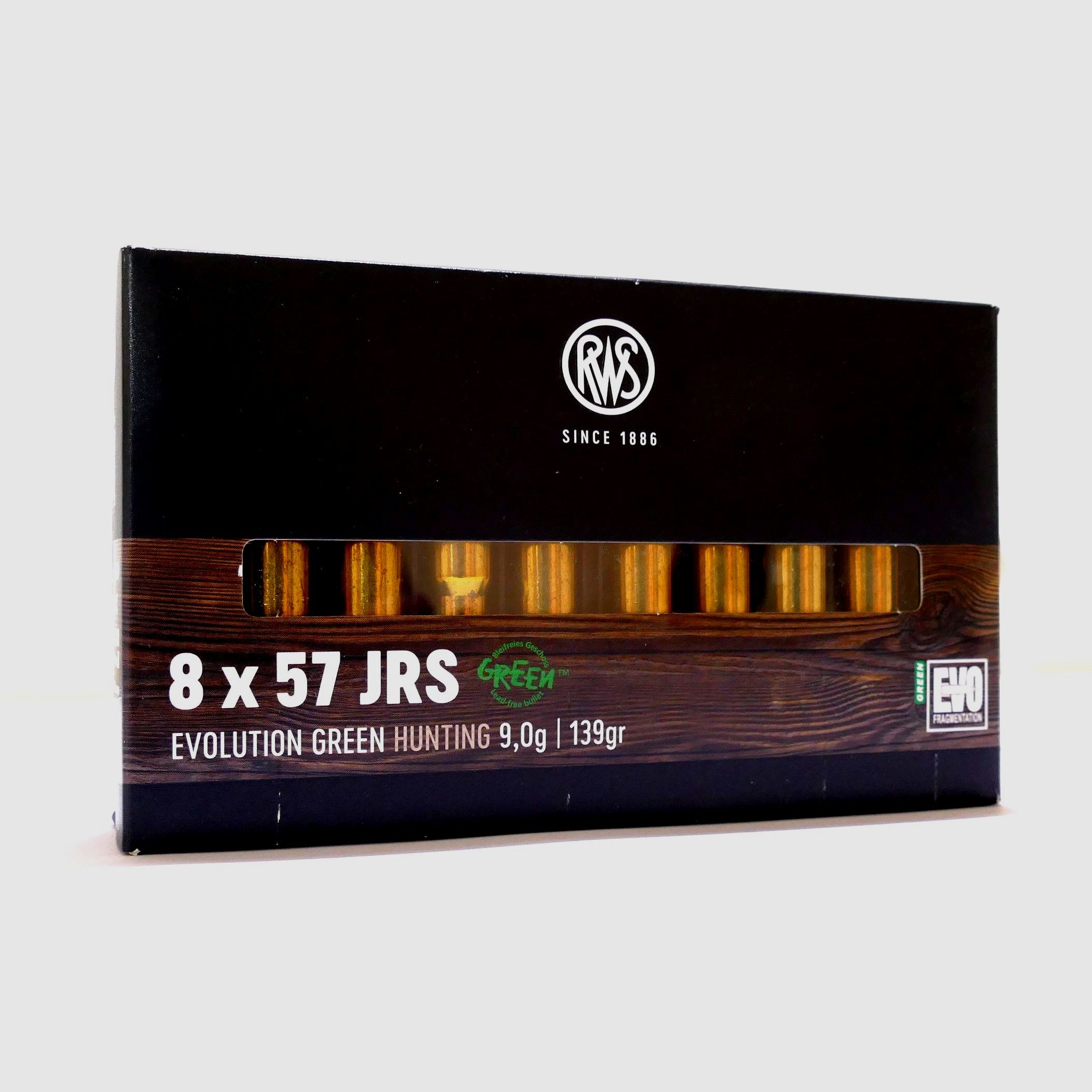 RWS 8x57JRS Evolution green 9,0g/139gr. Cartouches pour fusils sans plomb