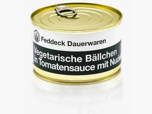 Feddeck Dauerwaren Fertiggericht Dose Vegetarische Bällchen mit Nudeln 400g