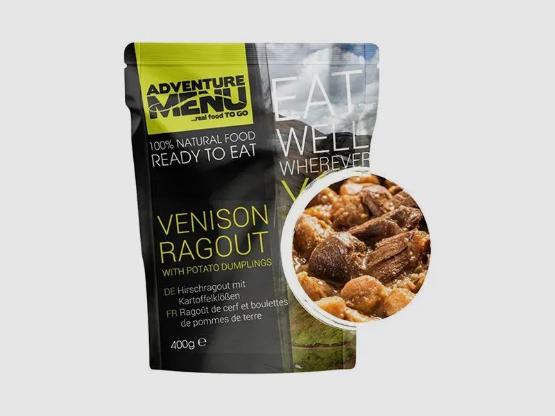 Adventure Menu Hirschragout mit Kartoffelklößen