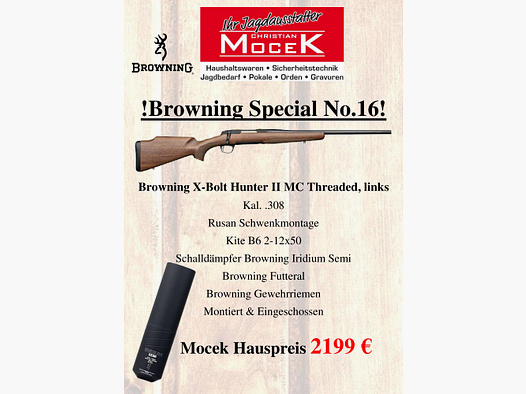 Browning X-Bolt Hunter II MC Filettato, con Kite B6 2-12x50, sinistra