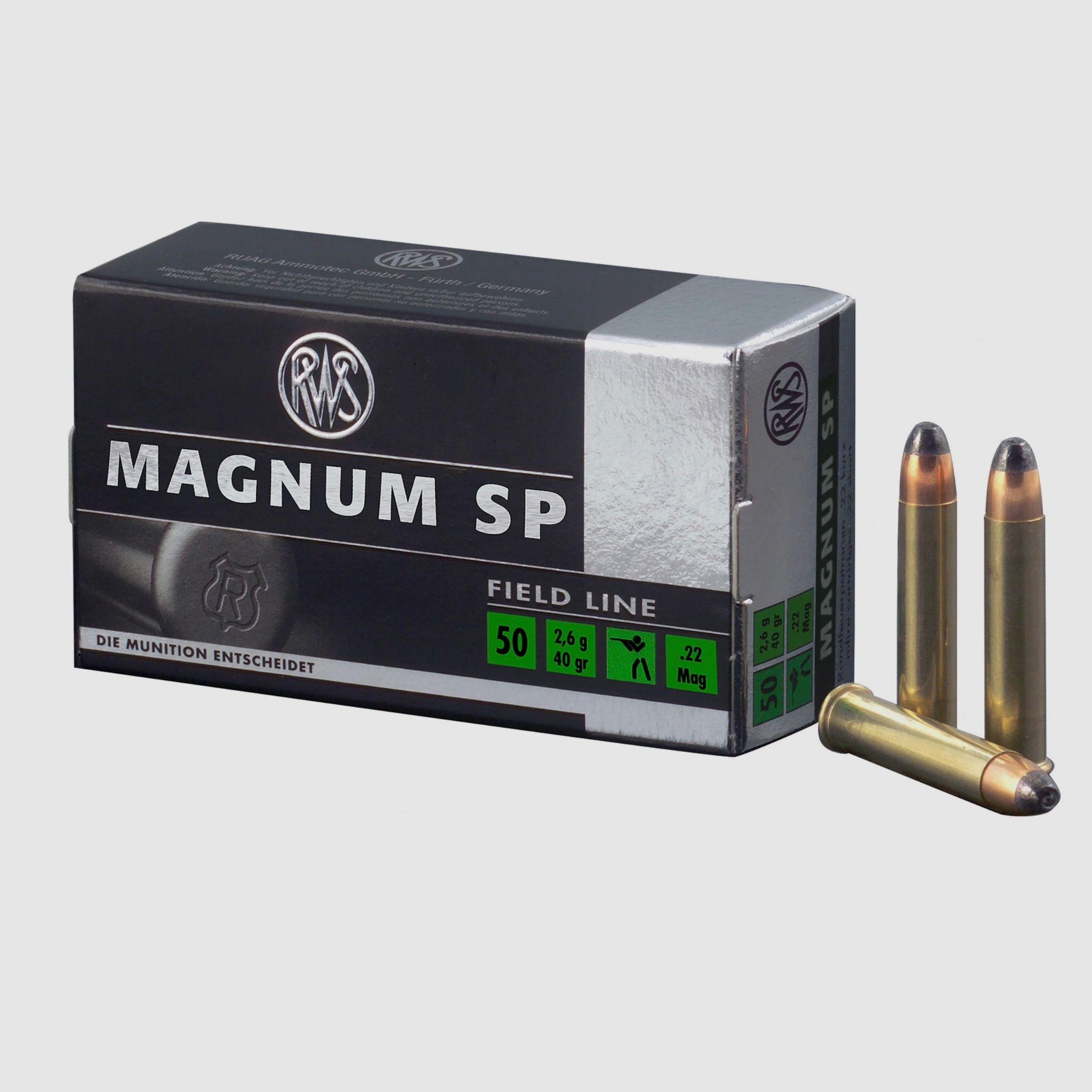 RWS 2133075 .22 Mag. Teilmantel-Hohlspitz 2,6g 40grs. Fieldline