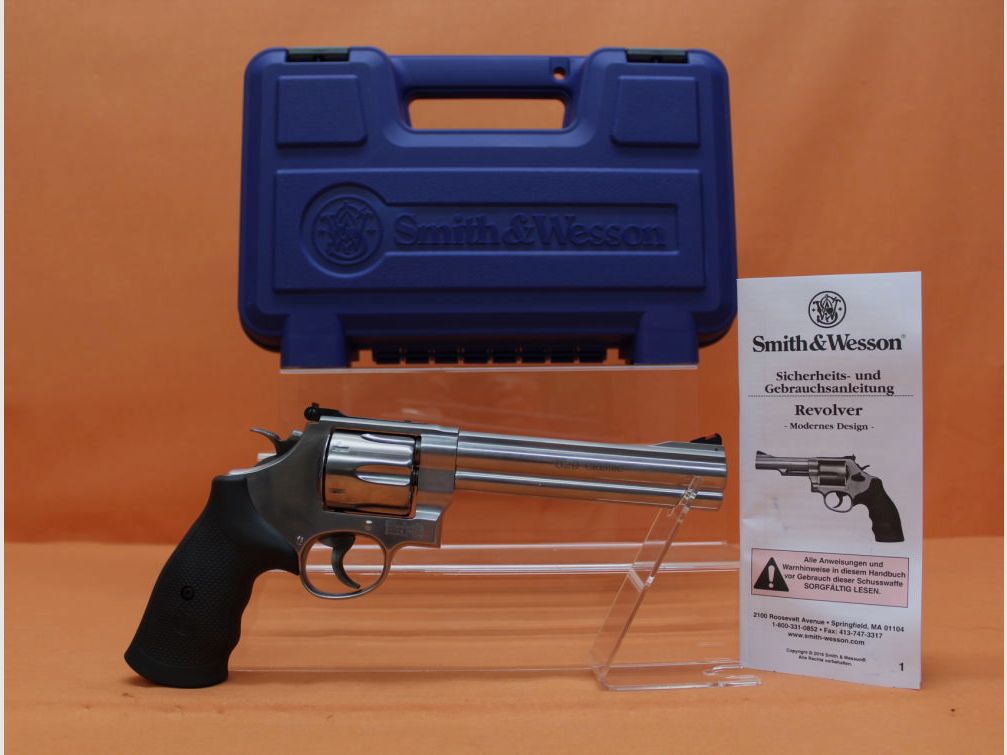 Smith&Wesson, S&W Revolver .44RemMagnum Smith&Wesson/ S&W629-6 Clasic Stainless 6,5" Lauf/Mikrometervisier/Gummigriff