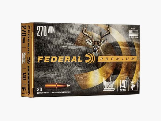 .270 Win. Premium Nosler Accubond 140 grs. Federal Ammunition