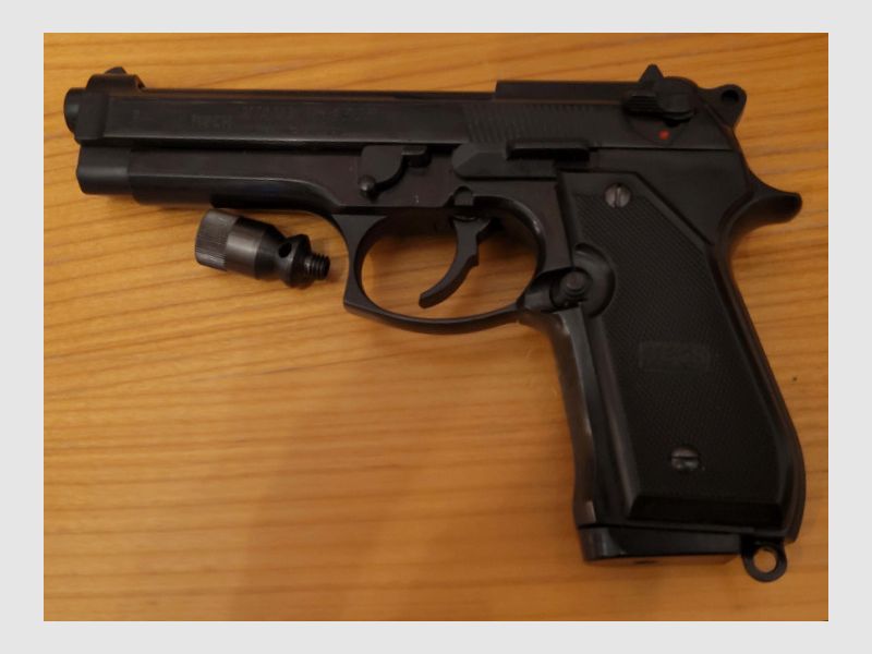 Reck Miami 92F PTB 488 pistola a salve nel calibro 9 mm P.A.K. (PTB 488) inclusa la valigetta Reck