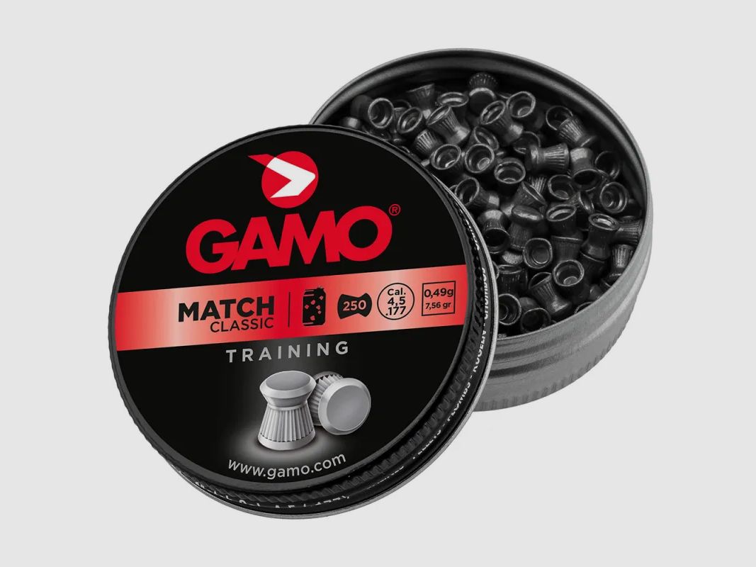 Boite de 250 Plombs Match tête plate corps strié cal 4.5mm, image 1 sur 5