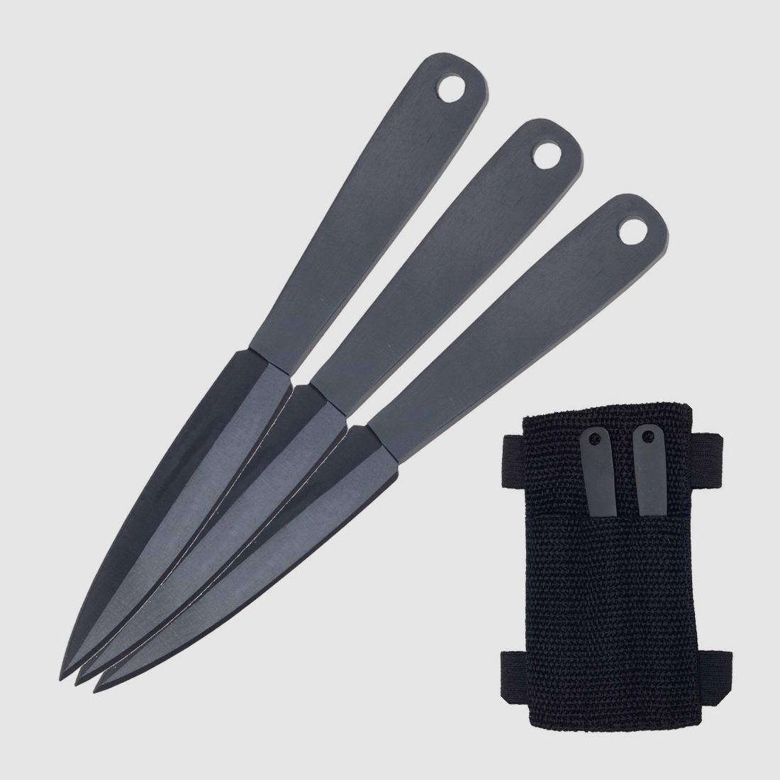 3 mini throwing knives forearm case