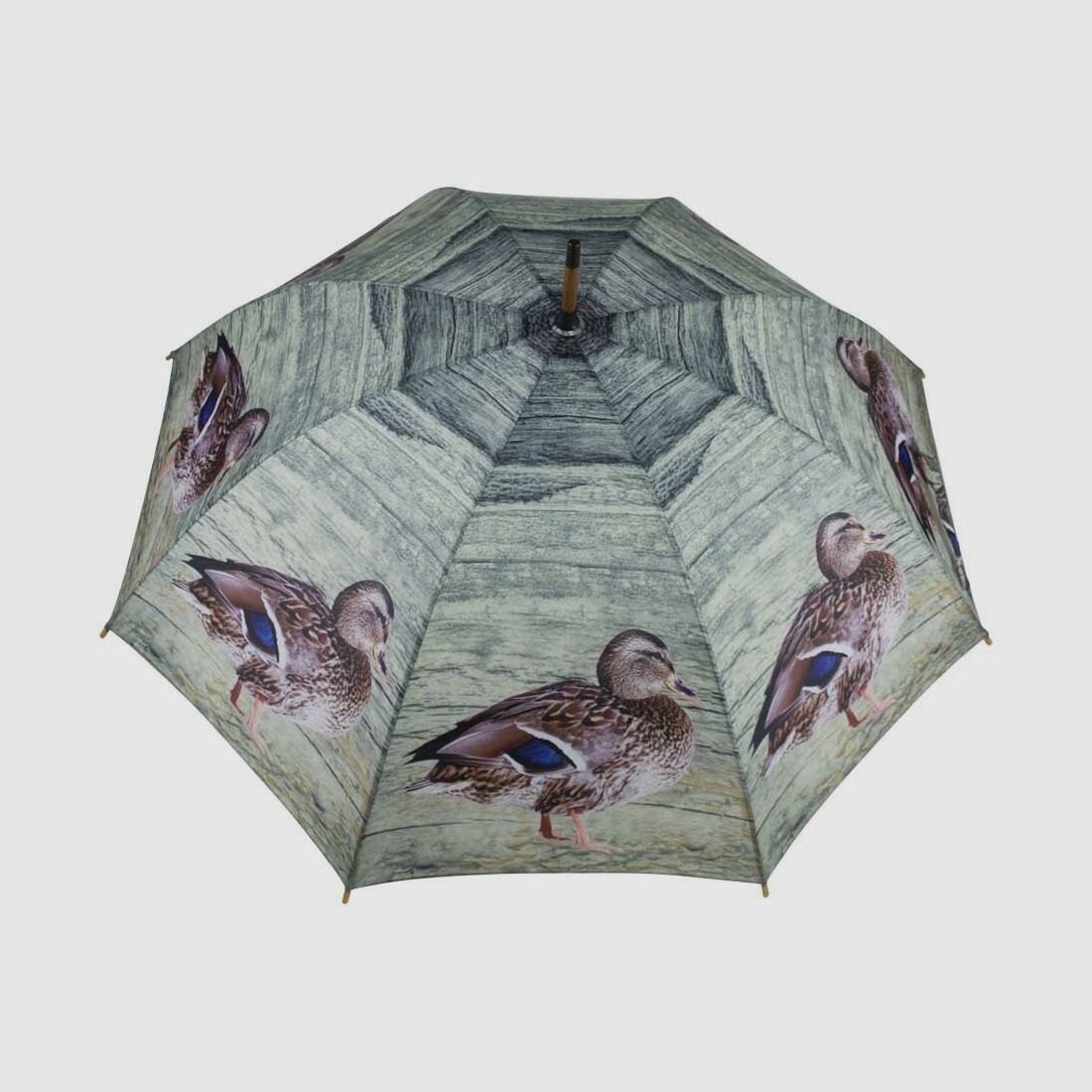 Lovergreen Outdoor Motiv Regenschirm Ente grüner Hintergrund