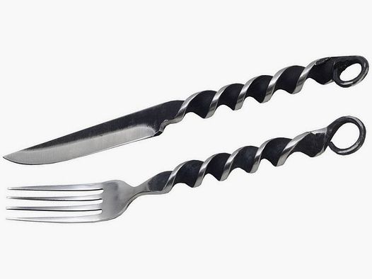 Mittelalter Besteck-Set Messer Gabel Lederscheide