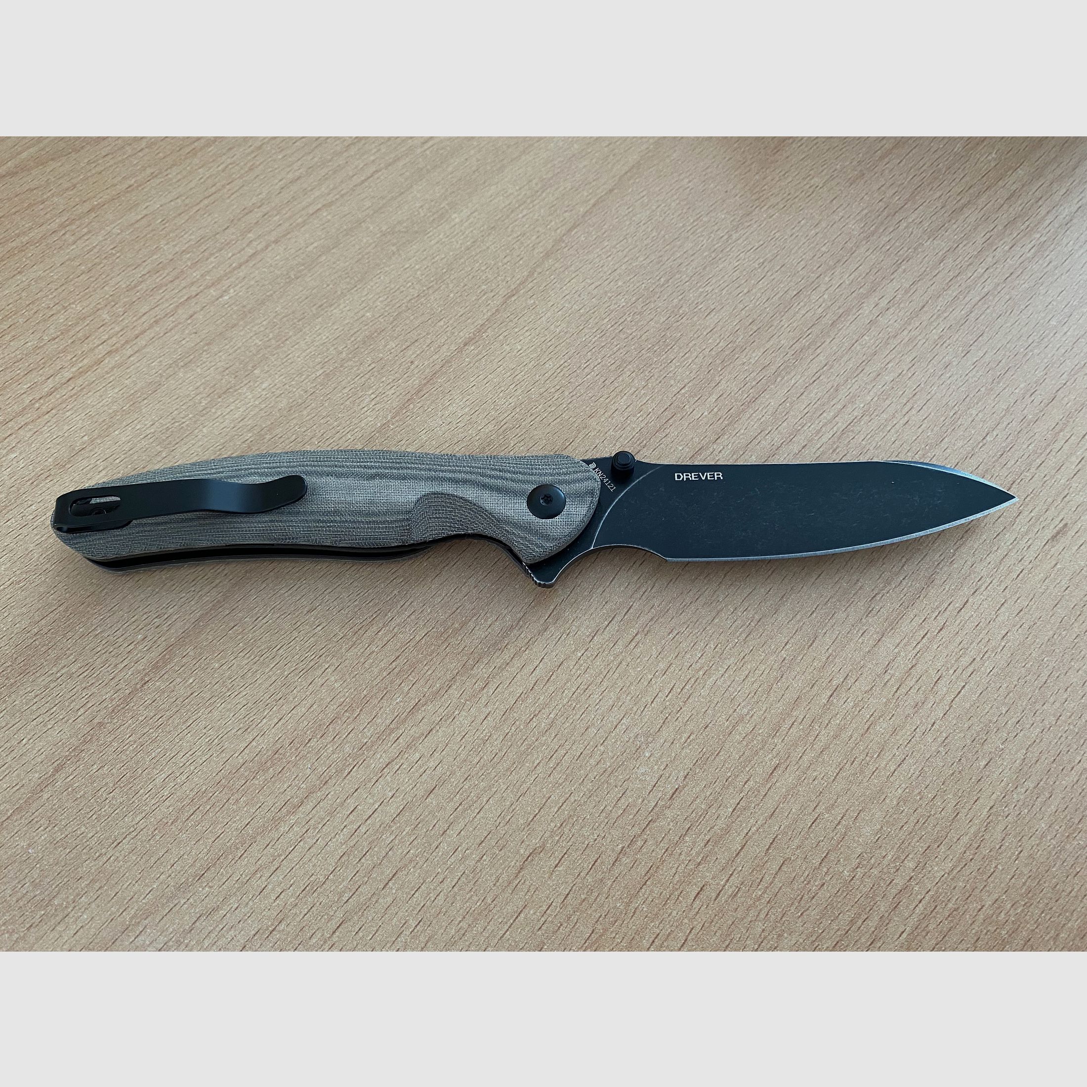 Drever OD Green Micarta Griff Taschenmesser mit Münze NEU mit OVP 