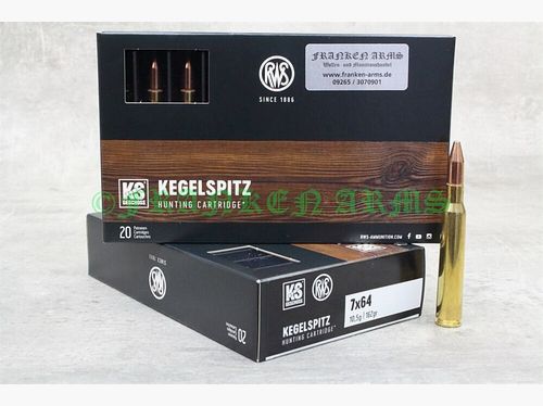 RWS Kegelspitz 7x64 162gr. 10,5g 20 stuks staffelprijs