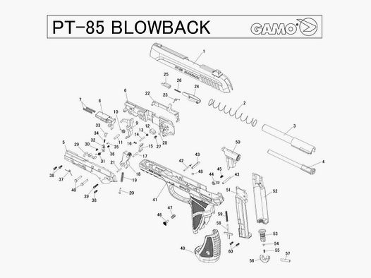Onderdelen Gamo PT-85 Blowback Pistool – PT85-P25 Blowback Magazijn Bevestigingsknop
