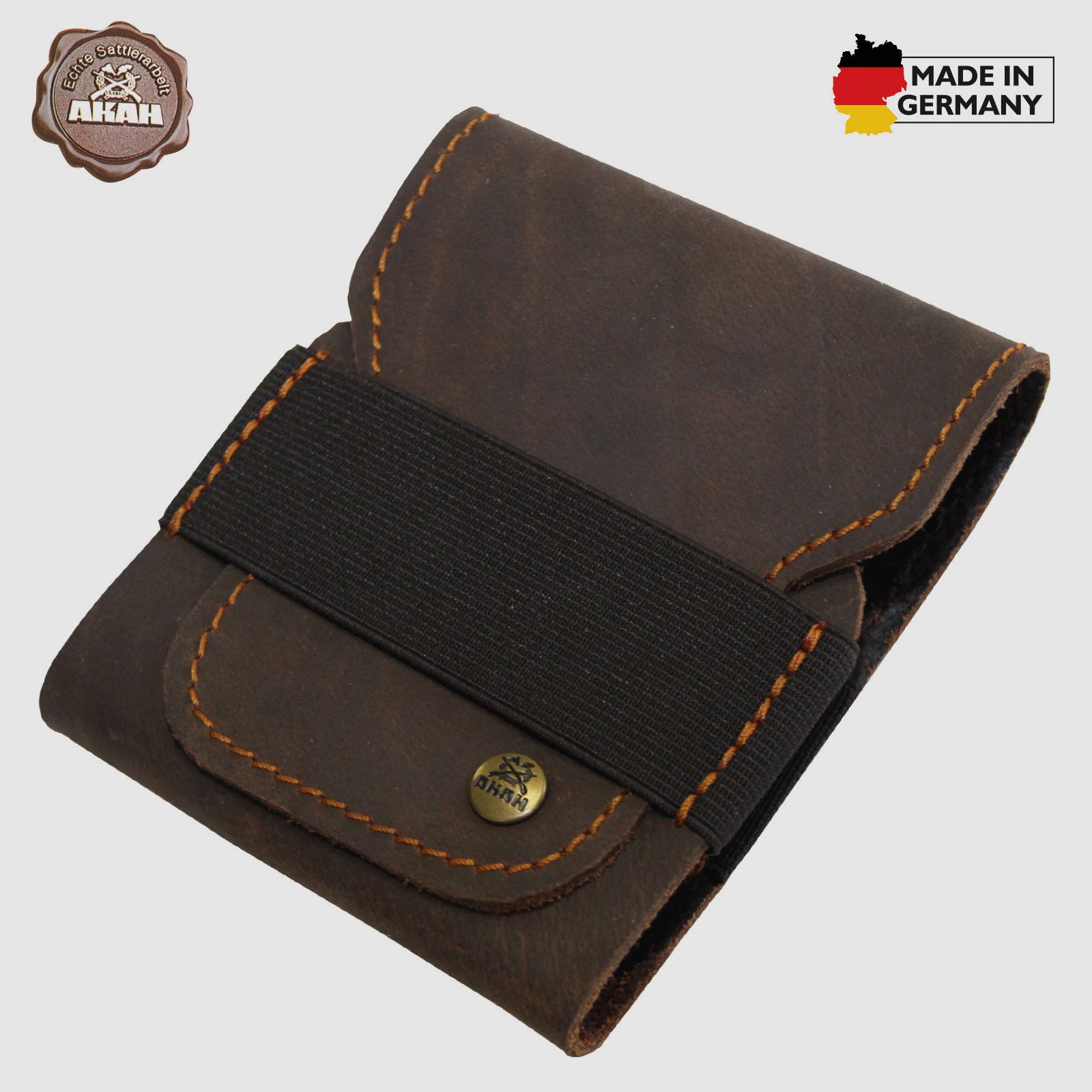 AKAH cartridge case made of buffalo leather with pull-up effect