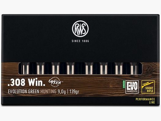 RWS .308 Win. EVO Green 9g ShortRifle Bleifrei